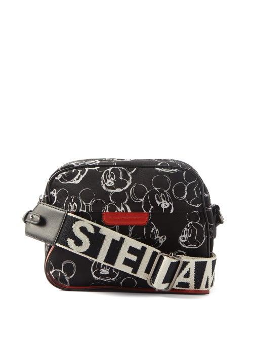 Stella Mccartney - X Disney Mickey Mouse-print Nylon Cross-body Bag - Womens - Black White