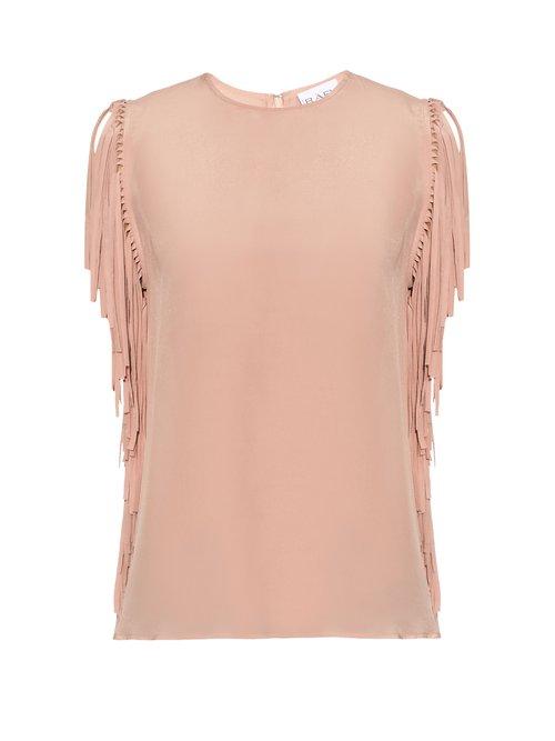Matchesfashion.com Raey - Fringed Silk Top - Womens - Pink