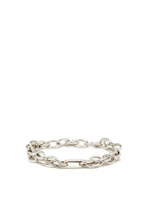 Matchesfashion.com Lauren Rubinski - Mixed Chain-link 14kt White-gold Bracelet - Womens - White Gold