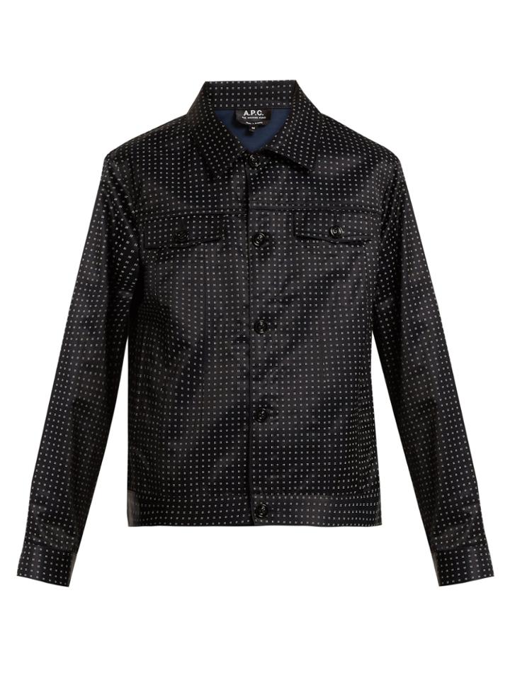 A.p.c. Brandy Dot-print Cotton-blend Satin Jacket