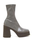 Matchesfashion.com Stella Mccartney - Patent Faux Leather Platform Ankle Boots - Womens - Grey