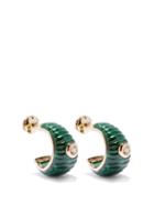 Ladies Fine Jewellery Yvonne Lon - Topaz, Malachite & 9kt Hoop Earrings - Womens - Green Gold