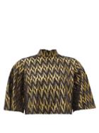 Matchesfashion.com Rhode - Audrey Cropped Cotton-blend Brocade Top - Womens - Black Multi