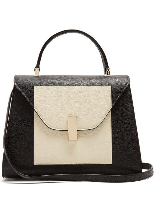 Matchesfashion.com Valextra - Iside Medium Grained Leather Bag - Womens - White Black