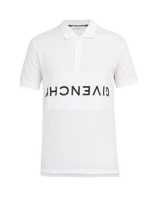 Matchesfashion.com Givenchy - Logo Embroidered Cotton Piqu Polo Shirt - Mens - White