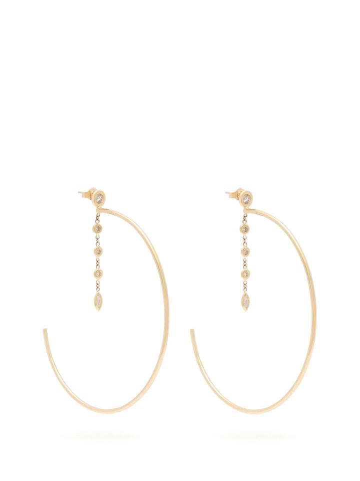 Jacquie Aiche Gold & Diamond Hoop Earrings