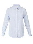 Matchesfashion.com Golden Goose - Deconstructed Striped Poplin Shirt - Womens - Blue