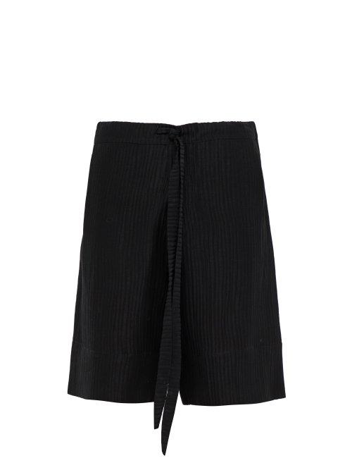 Matchesfashion.com Hecho - Ribbed Silk Blend Shorts - Mens - Black