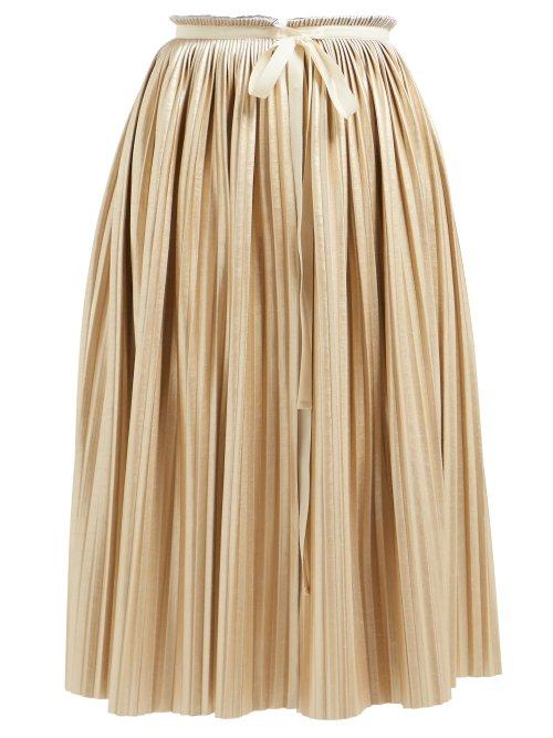 Matchesfashion.com Summa - Pleated Wrap Skirt - Womens - Light Gold