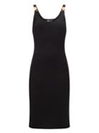Versace - Medusa-strap Stretch-knit Midi Dress - Womens - Black