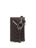 Balenciaga - Logo Embossed-leather Keyring Cardholder - Mens - Black