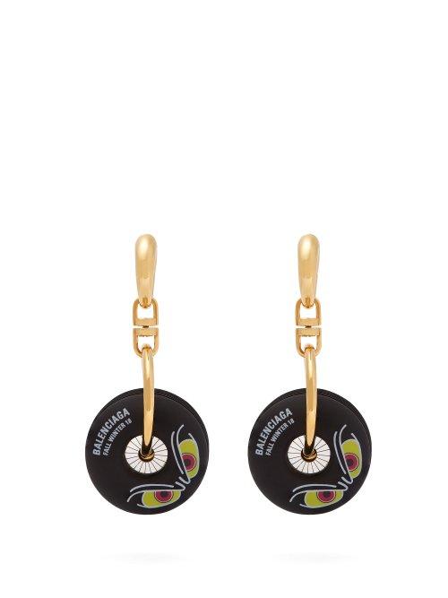 Matchesfashion.com Balenciaga - Motorbike Wheel Earrings - Womens - Black