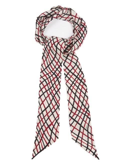 Gucci Wave Check-print Skinny Scarf
