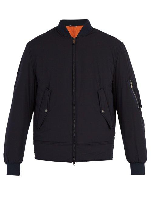 Matchesfashion.com Valentino - Drawstring Waist Bomber Jacket - Mens - Navy