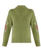 Muveil Floral Cross-stitch Embroidered Sweater