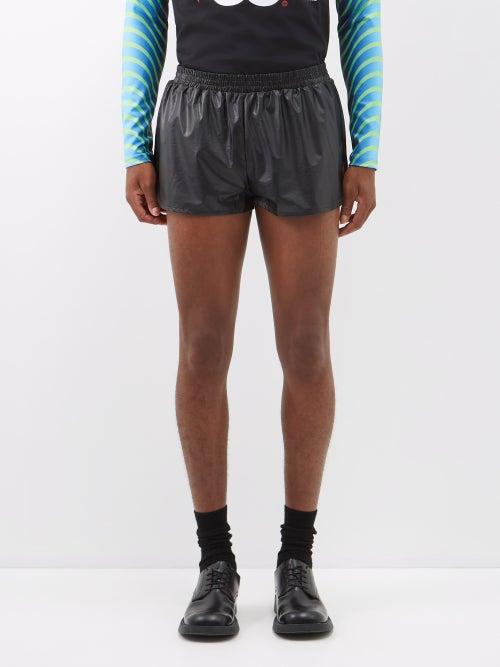 Walter Van Beirendonck - Faux-leather Athletic Shorts - Mens - Black