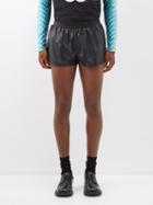 Walter Van Beirendonck - Faux-leather Athletic Shorts - Mens - Black