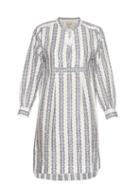 Sea Striped Linen Long-sleeved Dress