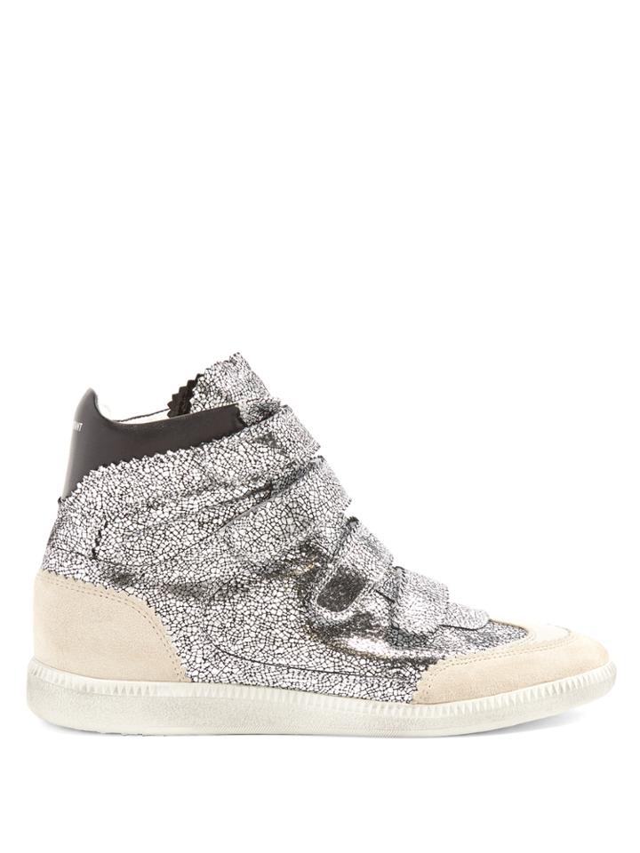 Isabel Marant Bilsy Concealed-wedge Metallic Leather Trainers