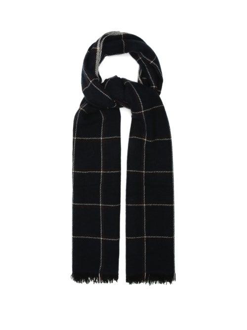 Matchesfashion.com Isabel Marant - Dash Tartan Wool-blend Scarf - Womens - Navy