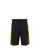 Matchesfashion.com Valentino - Side-stripe Wool-blend Shorts - Mens - Black Yellow