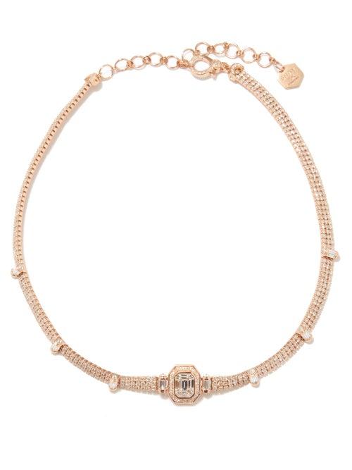 Shay - Triple Thread 18kt Rose Gold & Diamond Choker - Womens - Rose Gold