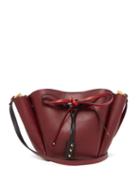 Matchesfashion.com Valentino - Go Logo Medium Leather Bucket Bag - Womens - Burgundy