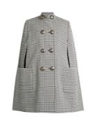 Alexander Mcqueen Hound's-tooth Jacquard Button-down Cape