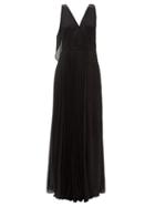 Matchesfashion.com Zeus + Dione - Terpsichore Draped Back Crepe Dress - Womens - Black