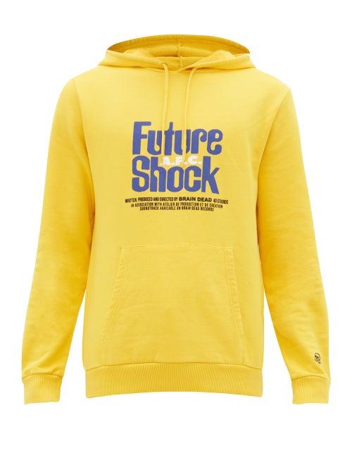 Matchesfashion.com A.p.c. - X Brain Dead Spacy Cotton Hooded Sweatshirt - Mens - Yellow