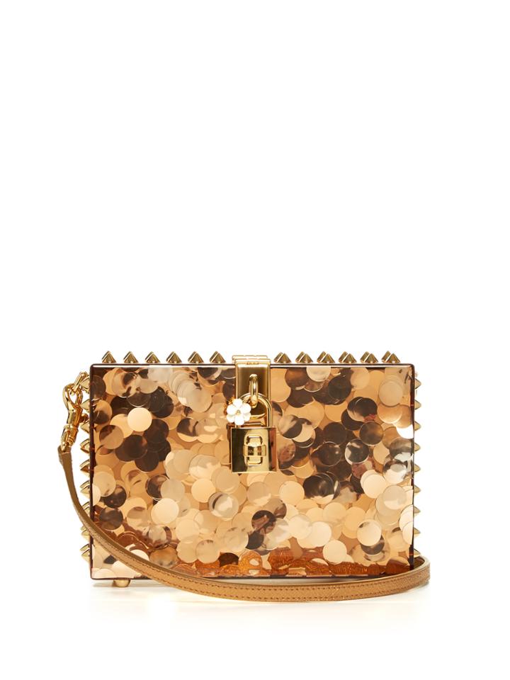 Dolce & Gabbana Dolce Box Sequinned Plexiglass Clutch