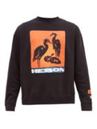 Matchesfashion.com Heron Preston - Heron Print Organic Cotton Sweatshirt - Mens - Black Multi