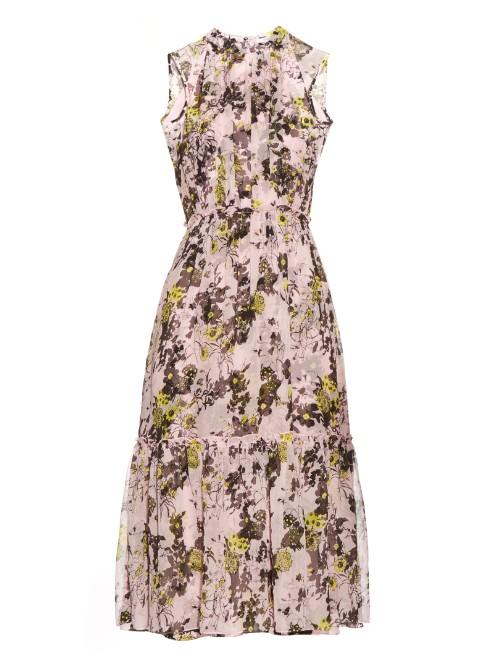 Erdem Yasmini High-neck Silk-voile Dress