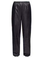 Matchesfashion.com The Row - Dez Gathered Waist Leather Trousers - Womens - Navy