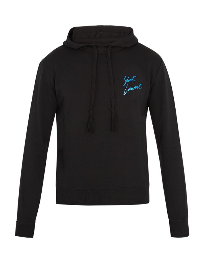 Saint Laurent Logo-print Cotton Hooded Sweatshirt