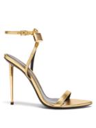 Tom Ford - Naked Metallic-leather Heeled Sandals - Womens - Gold