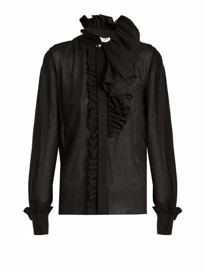 Lanvin Ruffle-trimmed Asymmetric Blouse