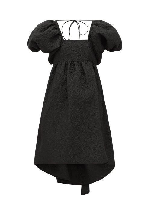 Matchesfashion.com Cecilie Bahnsen - Tilde Puff Sleeve Floral Matelass Dress - Womens - Black