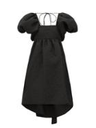 Matchesfashion.com Cecilie Bahnsen - Tilde Puff Sleeve Floral Matelass Dress - Womens - Black