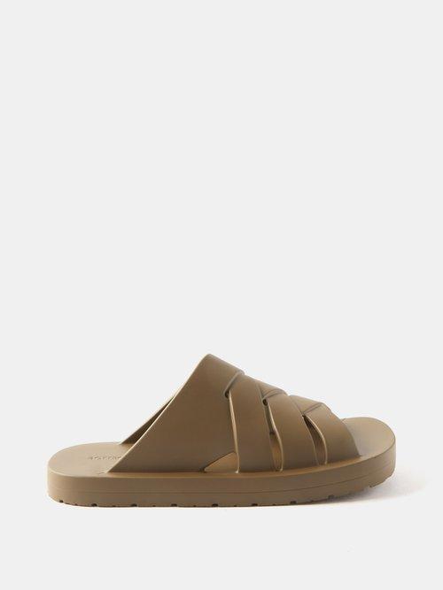 Bottega Veneta - Plat Intrecciato Sandals - Mens - Khaki