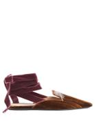 Attico Anne Crystal-embellished Velvet Backless Loafers