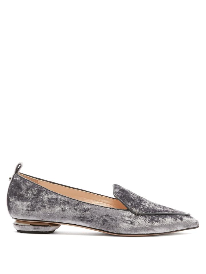 Nicholas Kirkwood Beya Crushed-velvet Loafers