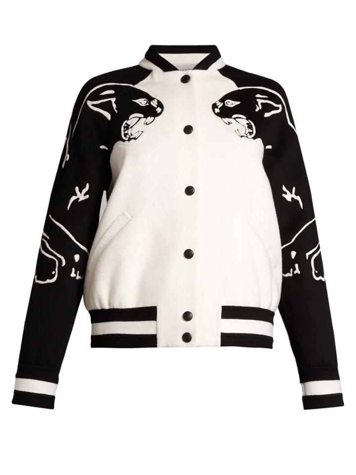 Valentino Panther-intarsia Bomber Jacket