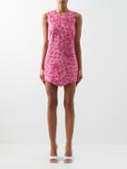 Staud - Morgan Floral-embroidered Voile Mini Dress - Womens - Pink