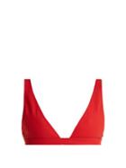 Matchesfashion.com Rochelle Sara - The Enga V Neck Bikini Top - Womens - Red