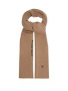Matchesfashion.com Raf Simons - Logo And Text Embroidered Wool Blend Scarf - Womens - Camel