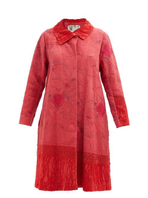 By Walid - Judith 19th-century Chinese Embroidered-silk Coat - Womens - Red