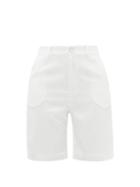 Matchesfashion.com Albus Lumen - High-rise Silk-satin Suit Shorts - Womens - White