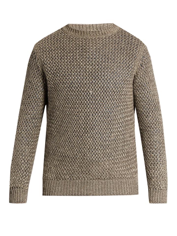 Ermenegildo Zegna Loose-knit Linen And Cotton-blend Sweater