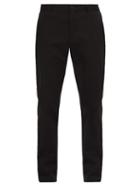 Matchesfashion.com Burberry - Shibden Icon Striped Brushed Cotton Chinos - Mens - Black